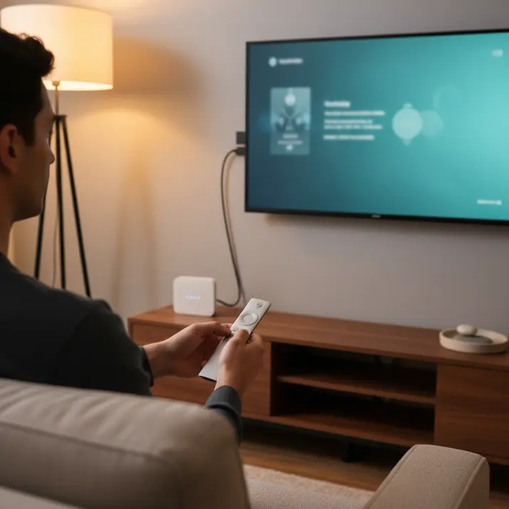 Step-by-step Firestick IPTV setup with remote and Ethernet connection