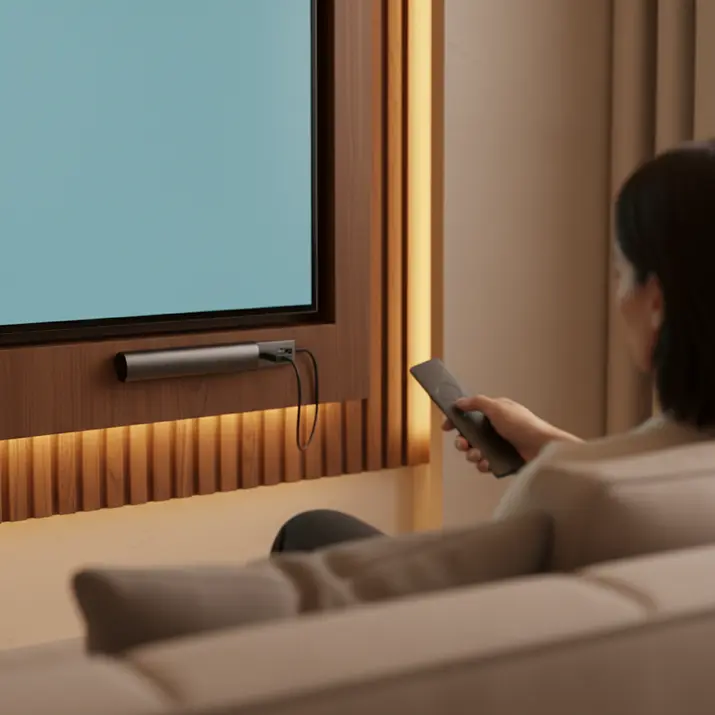 Firestick plug-and-play setup steps for LuxIPTV subscription in a modern home