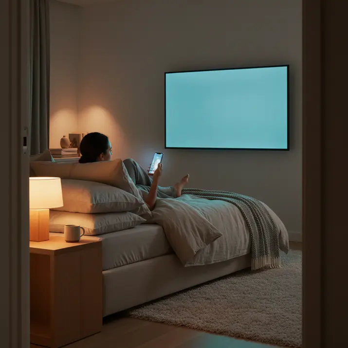 Night streaming comfort with multi-device IPTV