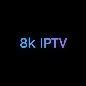 Streaming device interface showing 8k IPTV channel list and playback controls