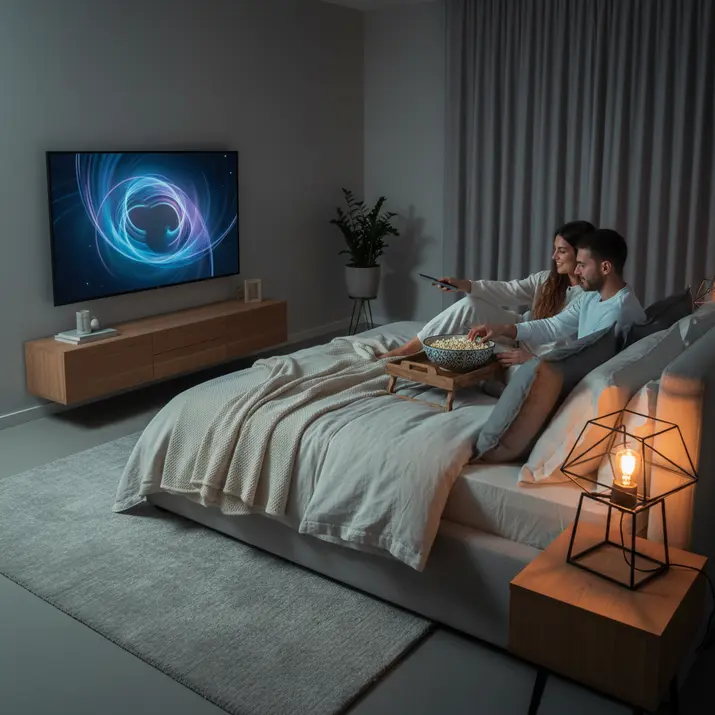 Cozy night streaming with a premium IPTV subscription experience