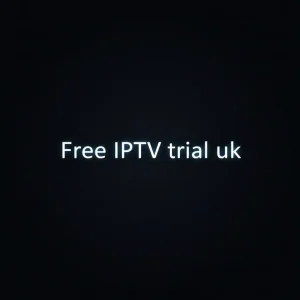 Smart TV showing Free IPTV trial uk activation screen with channel preview
