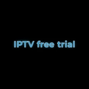 Streaming app interface showing IPTV free trail offer on smart TV screen