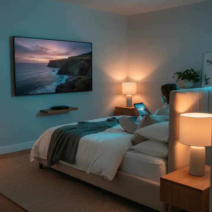 Night-time bbIPTV streaming setup with FireStick and Smart TV